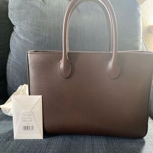 The Row small day luxe tote deep brown